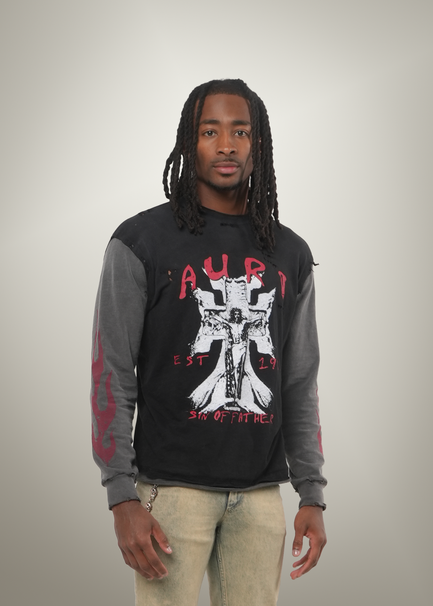 "SIN OF FATHER" DOUBLE LAYER TEE