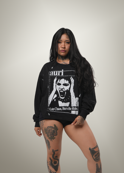 BLACK "CHAOS" L/S TEE