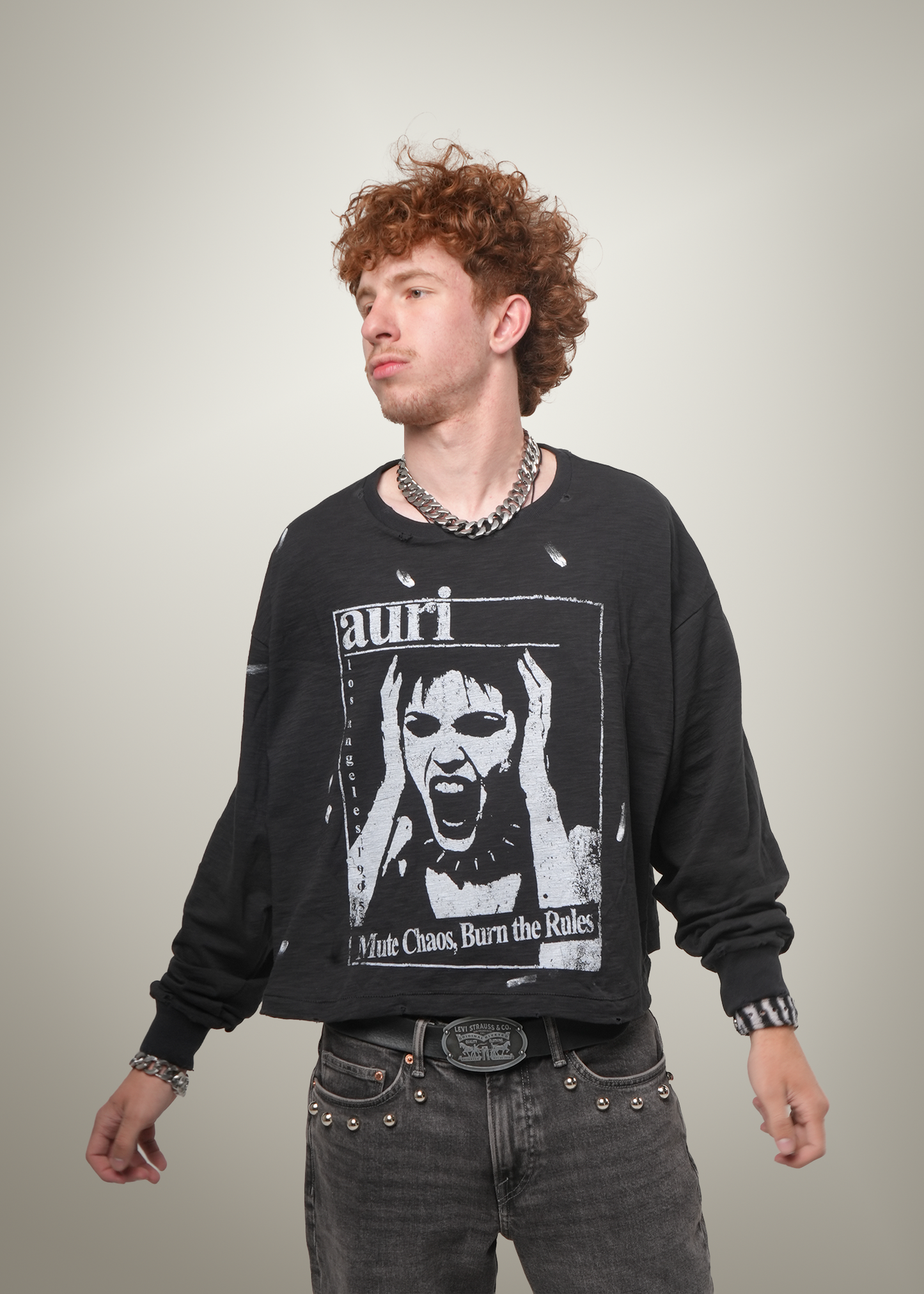 BLACK "CHAOS" L/S TEE