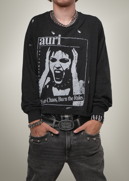 BLACK "CHAOS" L/S TEE