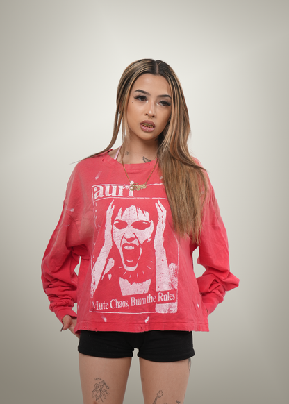 RED "CHAOS" L/S TEE