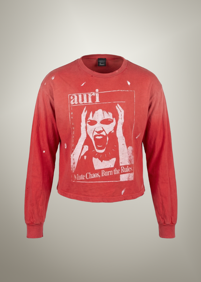 RED "CHAOS" L/S TEE