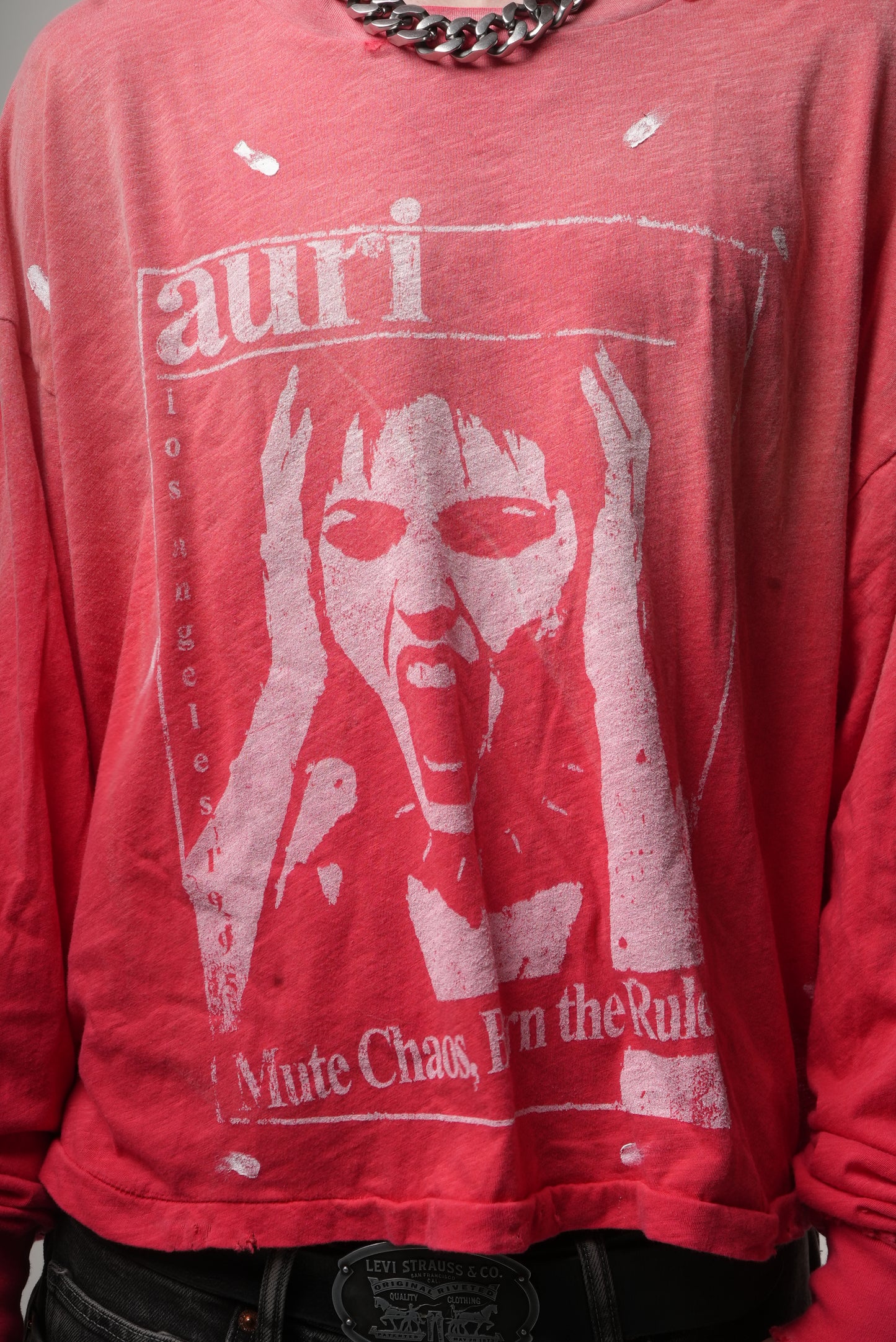 RED "CHAOS" L/S TEE