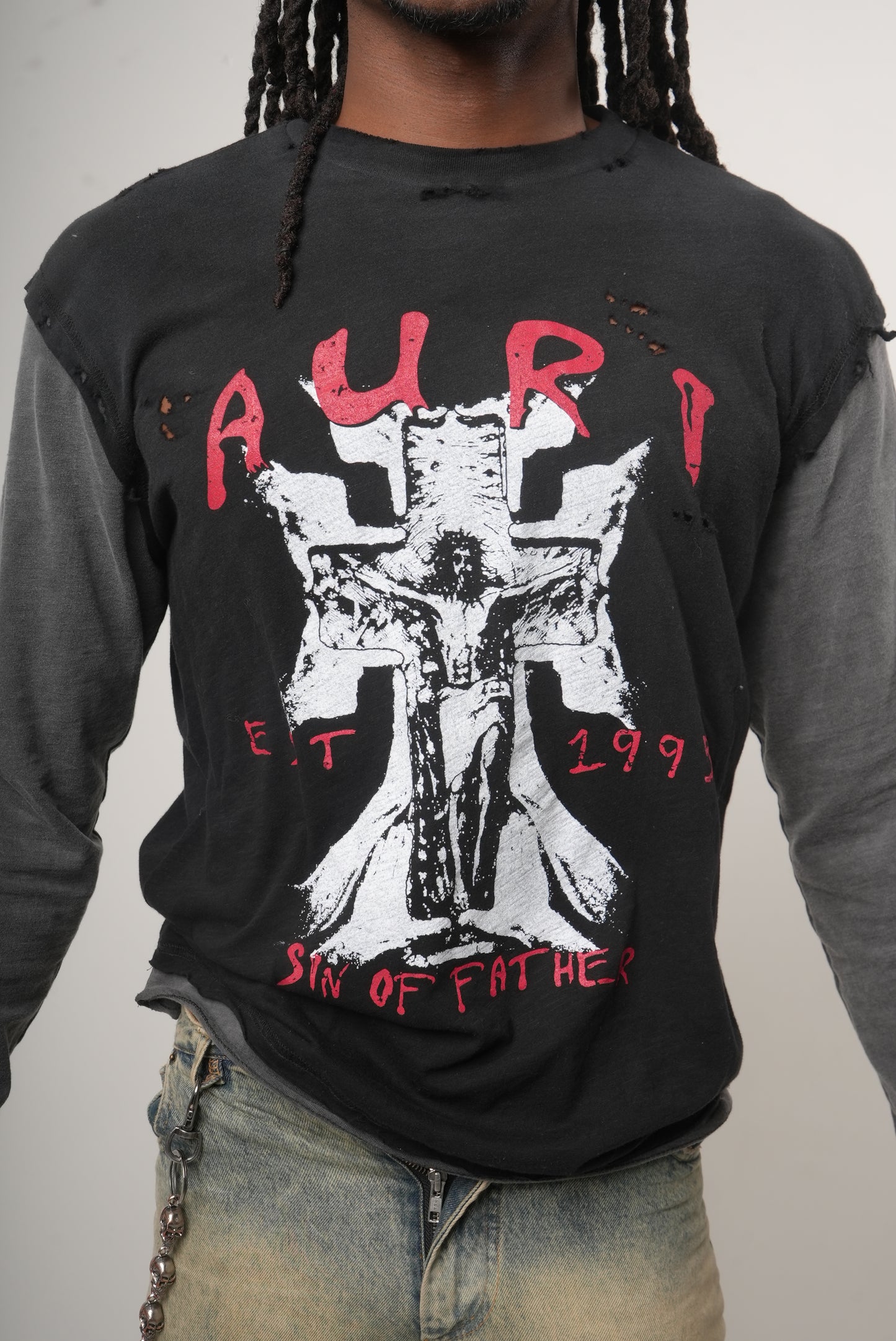 "SIN OF FATHER" DOUBLE LAYER TEE